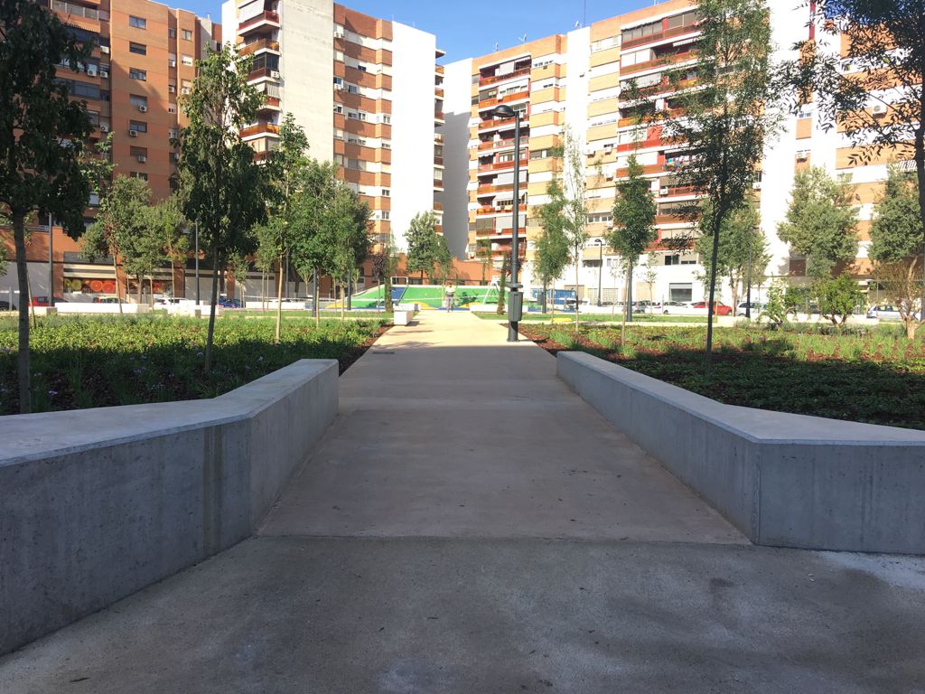 Ajardinamiento en calle Rubén Darío confluencia con calle Palancia